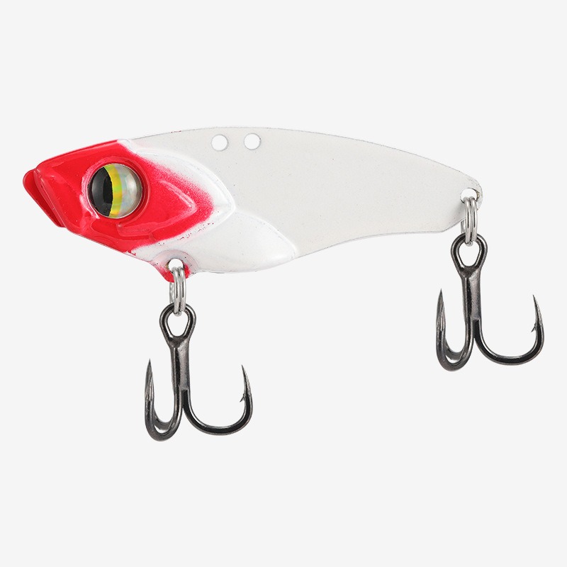 Fishing Lure Blade Bait - Metall-VIB-Angelköder, harter Vibrationsblattköder, 3D-realistische Fischaugen, Doppel-Dreifachhaken,