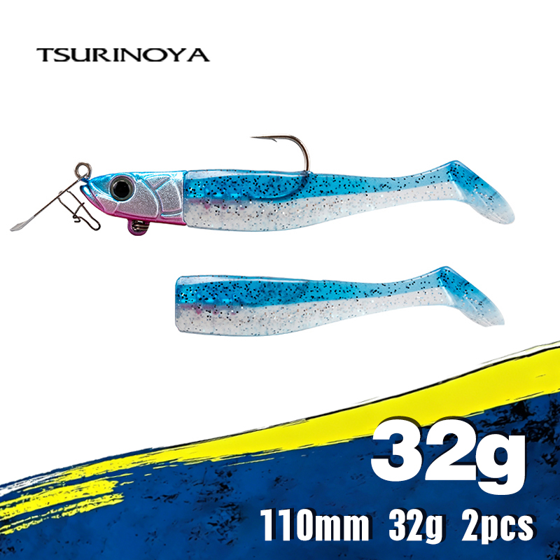 Fishing Lure Blade Bait - TSURINOYA FLUTTER 110mm 32g Weitwurf-Jigkopf mit