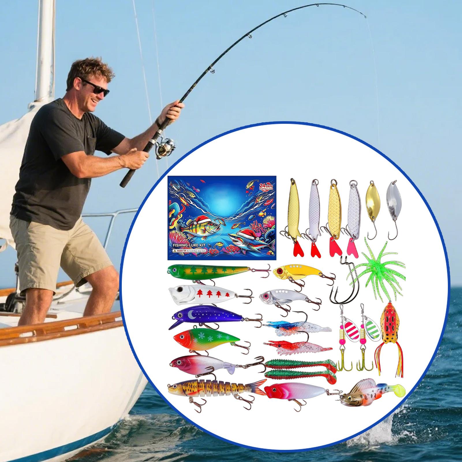 Fishing Lure Kit - 2026 Weihnachts-Countdown-Kalender 24 Tage Angelköder-Set Spielzeug