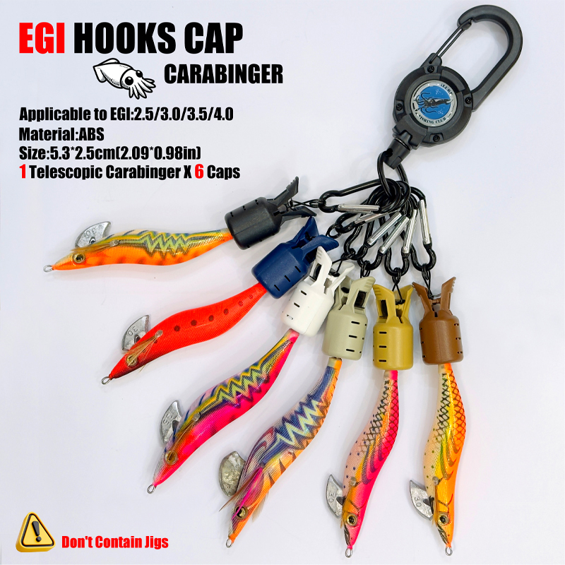 Fishing Lure Jig - Tintenfisch Jig Haken Kappen und Karabiner
