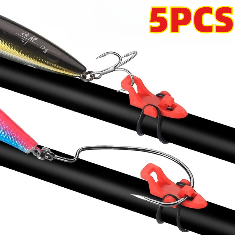 Fishing Lure Jig - 5 Stück Angelruten-Hakenhalter Köderhalter Jig-Haken Sicherheitshalter