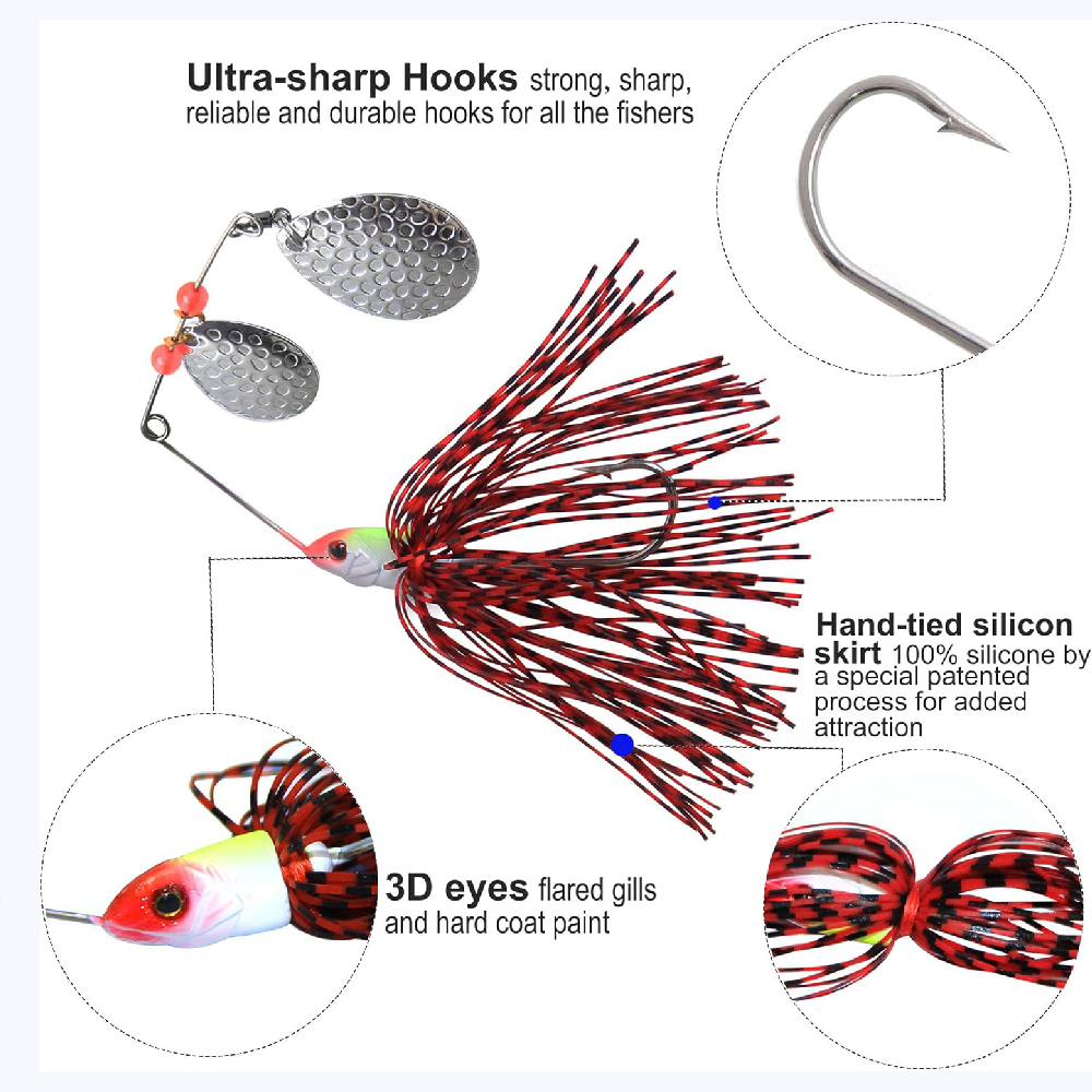 6 Stück Spinnerbait Angelköder – Fishing Lure Buzzbait Bewertung und Preis