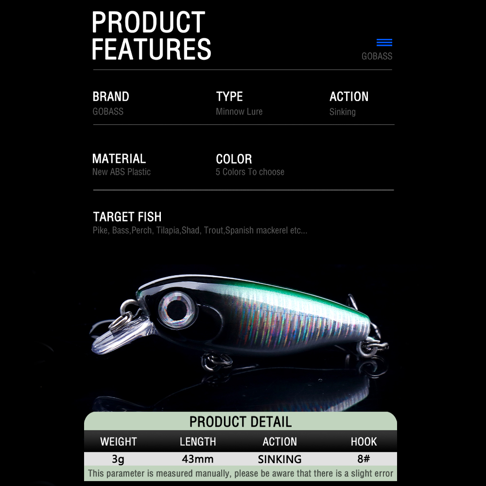 GOBASS Mini Minnow Angelköder  – Fishing Lure Jerkbait Bewertung und Preis